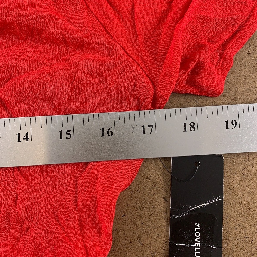 Lulus Women's Small Red Flutter Sleeve Much Obliged Wrap Maxi Dress NWT *Flaw - Picture 5 of 10